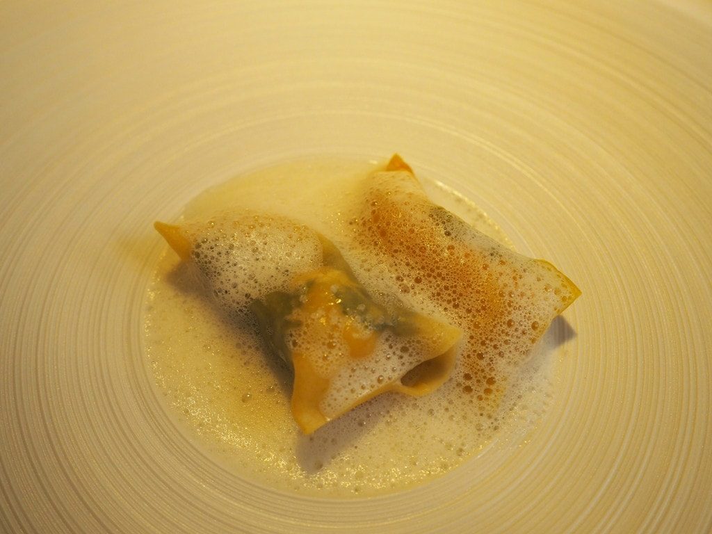 langoustine raviole parmesan